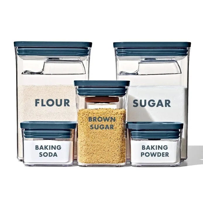 8-Piece Prelabeled Baking POP Container Set – Storm Blue