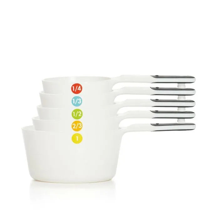 6 Piece Plastic Measuring Cups - Black
