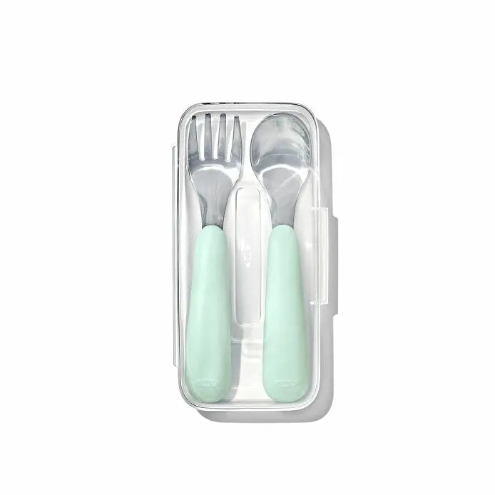 On-the-Go Fork and Spoon Set - Pink