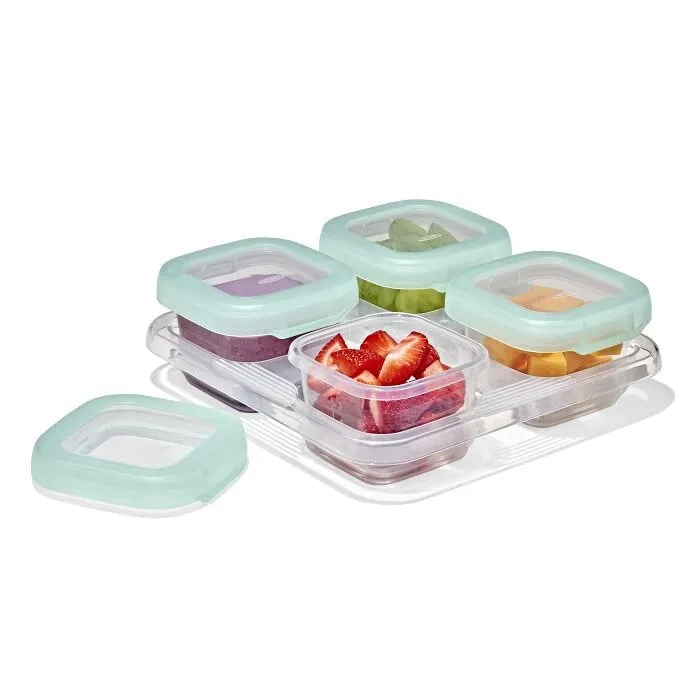 4 Oz Baby Blocks™ Plastic Freezer Storage Containers - Tot Teal
