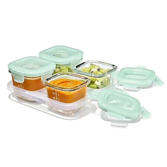 4 oz Glass Baby Blocks™ Freezer Storage Containers - Tot Teal