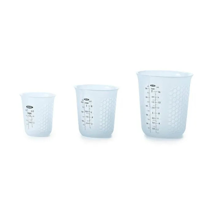 3 Piece Squeeze & Pour Silicone Measuring Cup Set