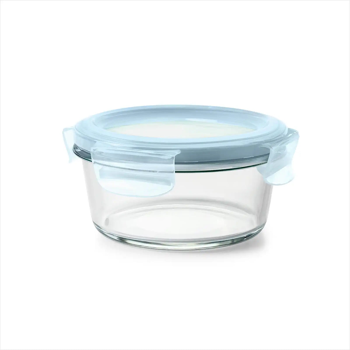 Smart Seal 2-Cup Glass Round Container - Arctic Blue