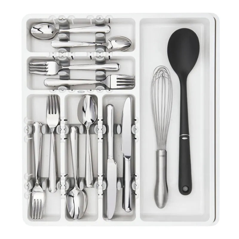 Large Expandable Utensil Organizer - Gray